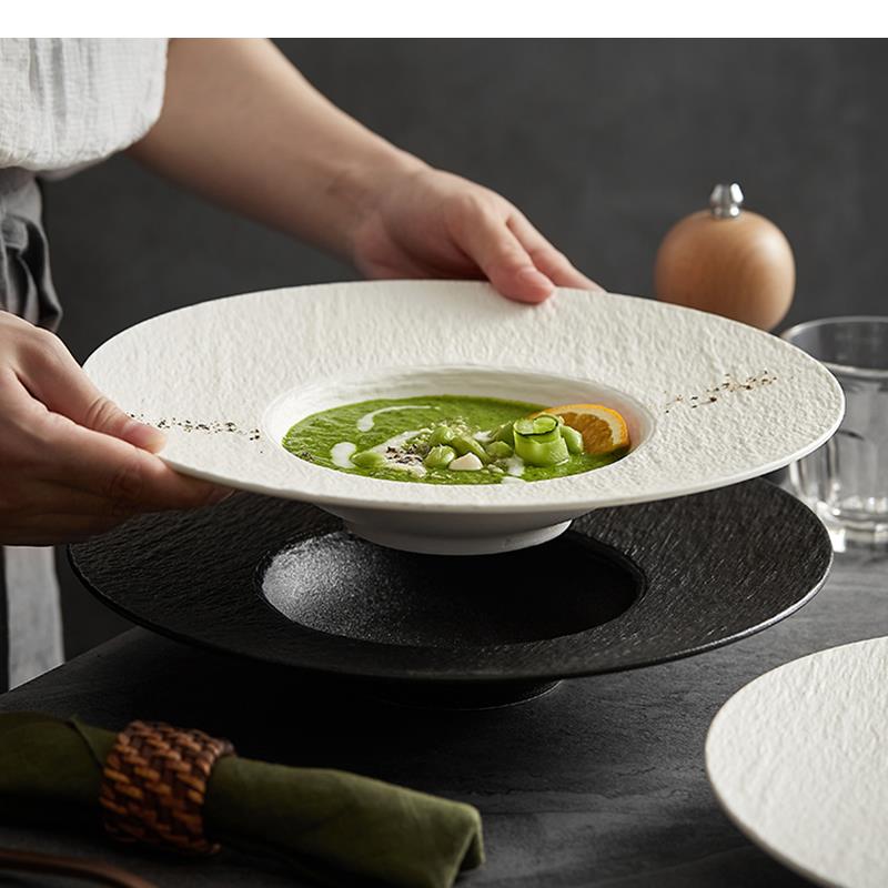Home Cooking Dishes - Ceramic Pasta Steak Plate Round Dinner