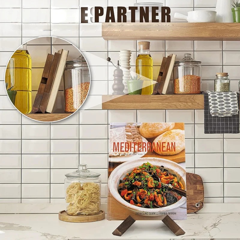 Wooden Cookbook Stand Handmade - Home Cooking Menu 评论和价格