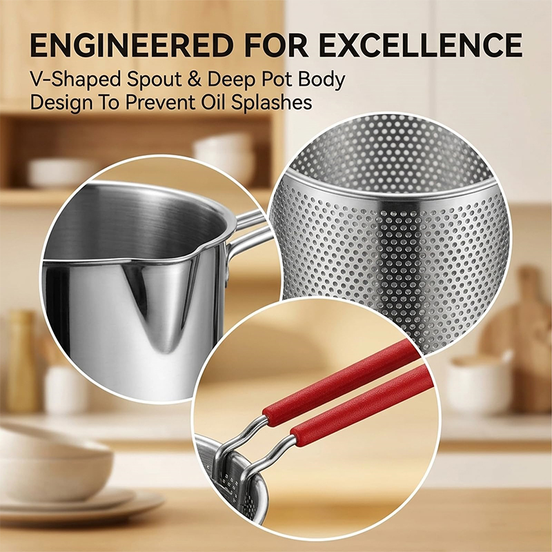 Mini Deep Fry Pot 304 Stainles - Home Cooking Oil Filter 评论和价格