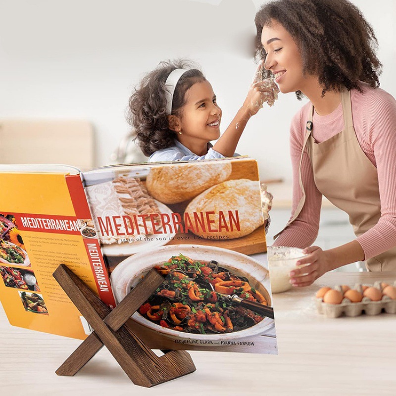 Wooden Cookbook Stand Handmade - Home Cooking Menu 评论和价格