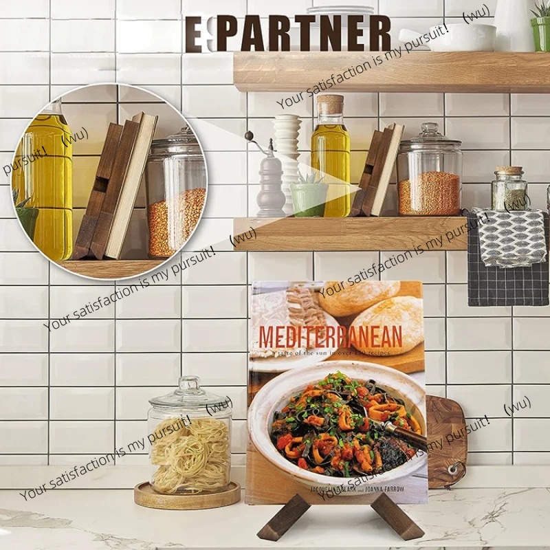 Wooden Cookbook Stand Handmade - Home Cooking Menu 评论和价格