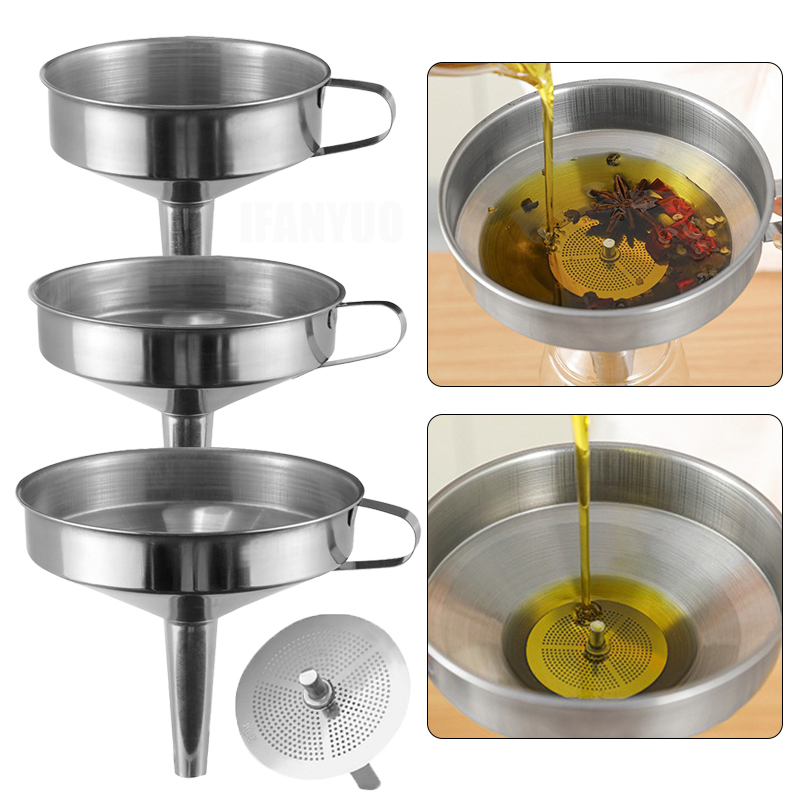 Stainless Steel Funnel Set Mul - Home Cooking Oil Filter 评论和价格