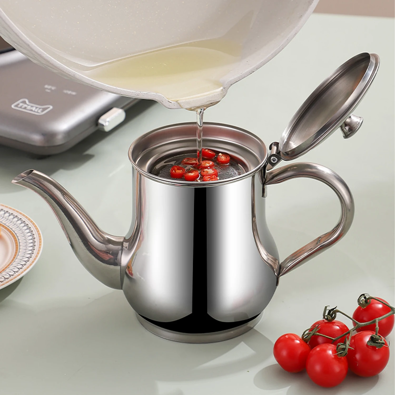 1Pc Stainless Steel Oil Pot Wi - Home Cooking Oil Filter 评论和价格